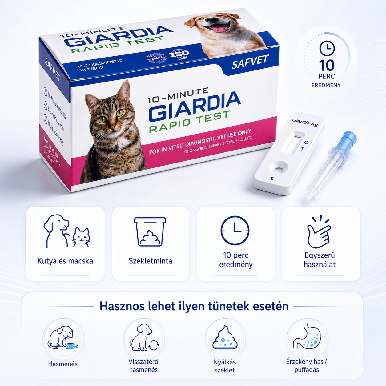 Giardia Ag gyorsteszt kutyának és macskának – tünetek és otthoni szűrés, MancsLab