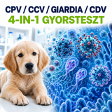 MancsLab 4 az 1-ben kutya gyorsteszt – parvovírus, koronavírus, Giardia és szopornyica otthoni teszt